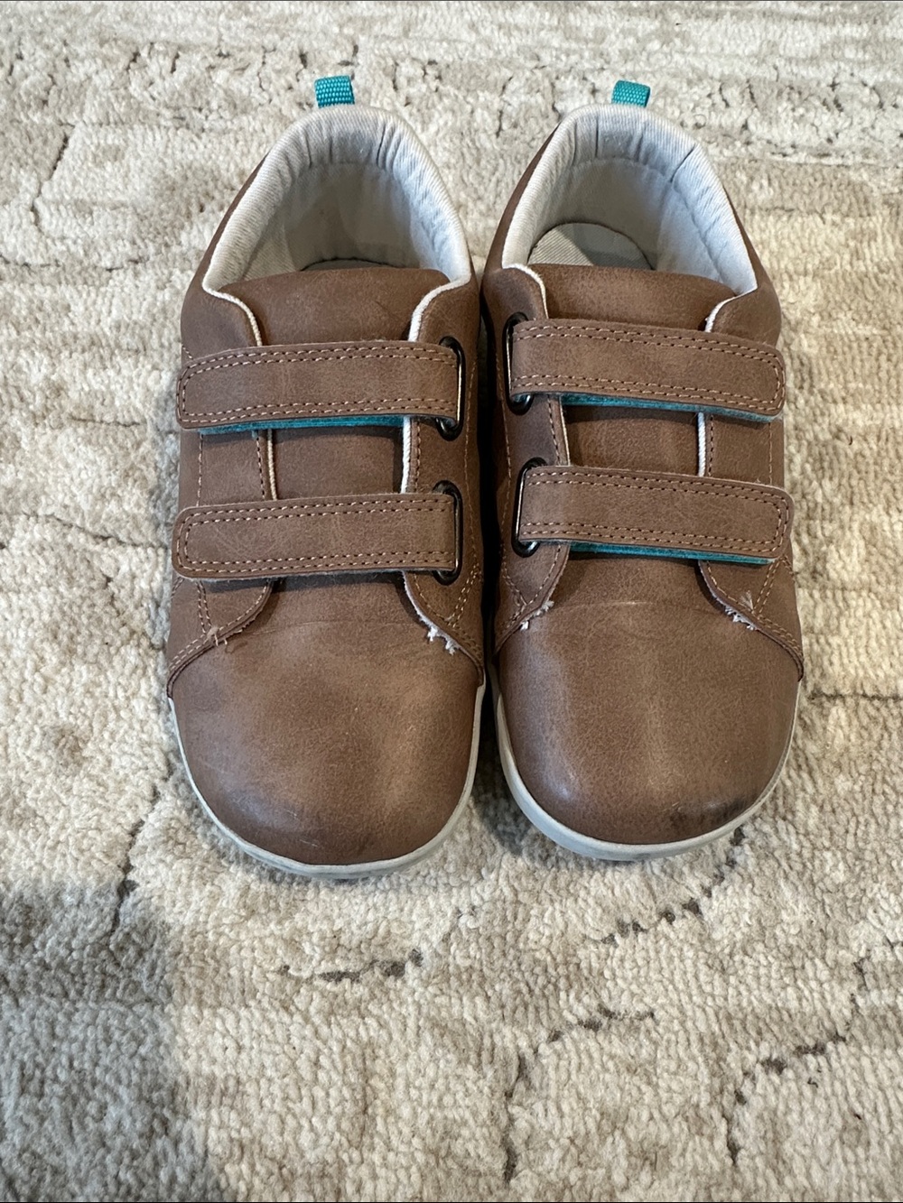 Ten Little Brown Velcro Sneakers little kid size 2